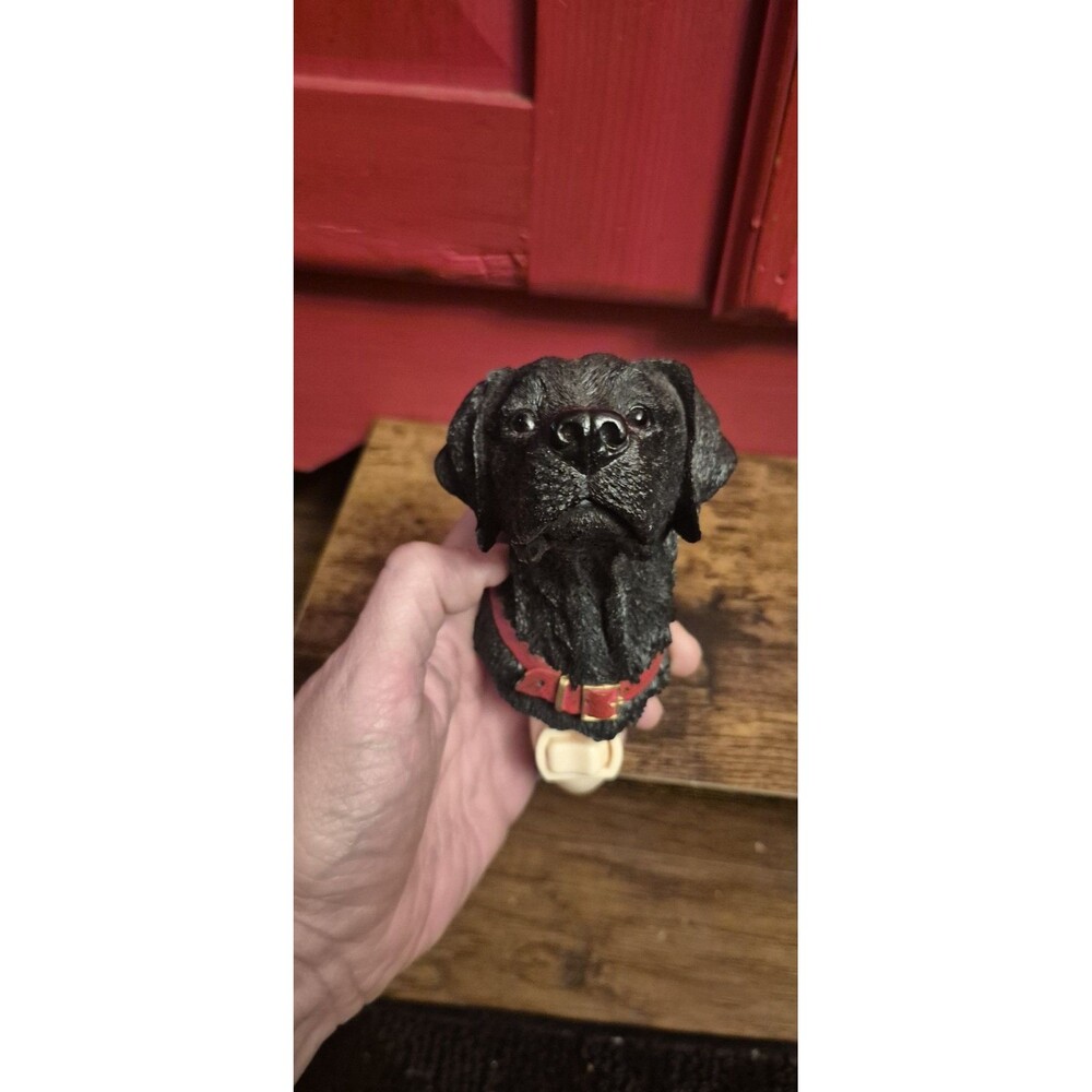 Natures Window Black Lab Dog Night Light Resin Hand Paintd Translucent LED Works